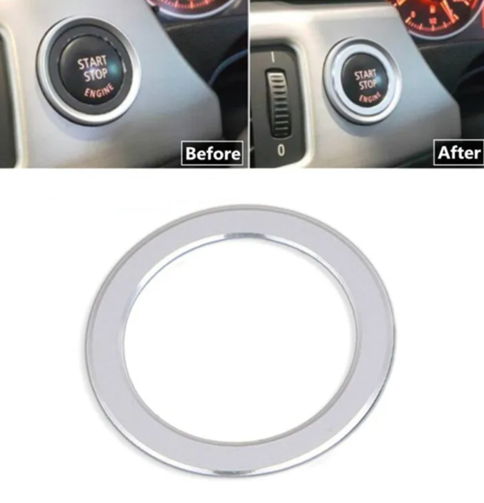 BMW E90 push start ring silver aluminum