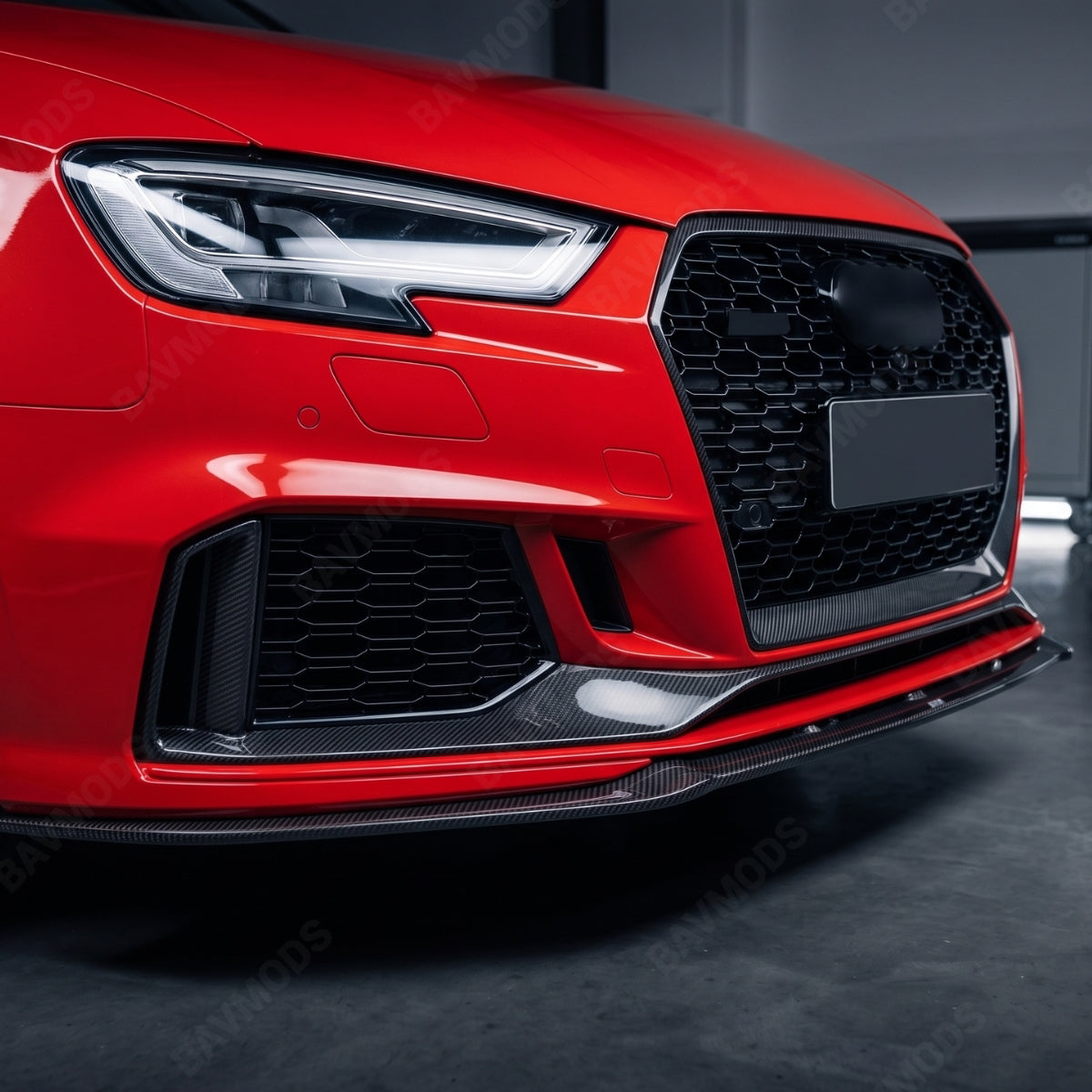 Shop Carbon Fiber Exterior Upgrades — Front Lip Splitters, Rear Diffusers, Side Skirts, Spoilers, Mirror Caps, Canards & More | BAVMODS®