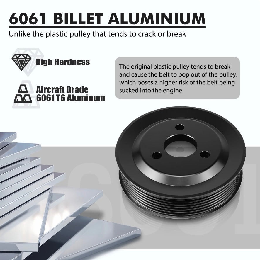 billet aluminum power steering pulley bmw e90 e92