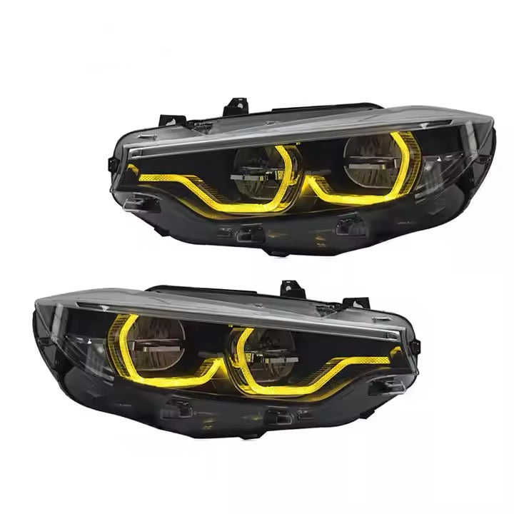 BMW 4 Series Coupe 'Lynx' Yellow Halo Headlight Assemblies (OEM+) | F32 428i 430i 435i 440i | F-Chassis 2013-2017