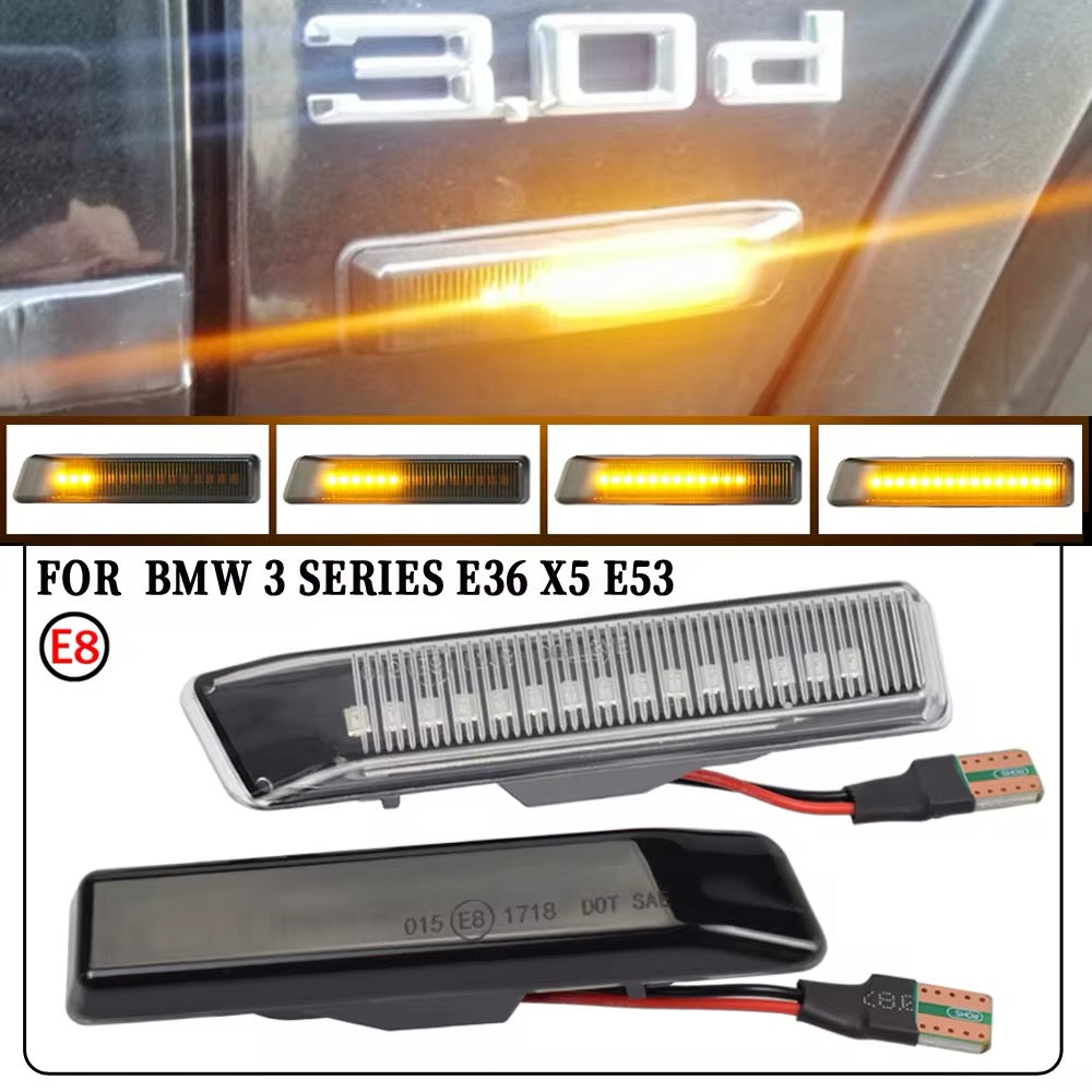 BMW 3 Series E36 Sequential LED Side Marker Turn Signal Pair (1996-1999) | Facelift LCI & M3 Models | E36 E53 X5