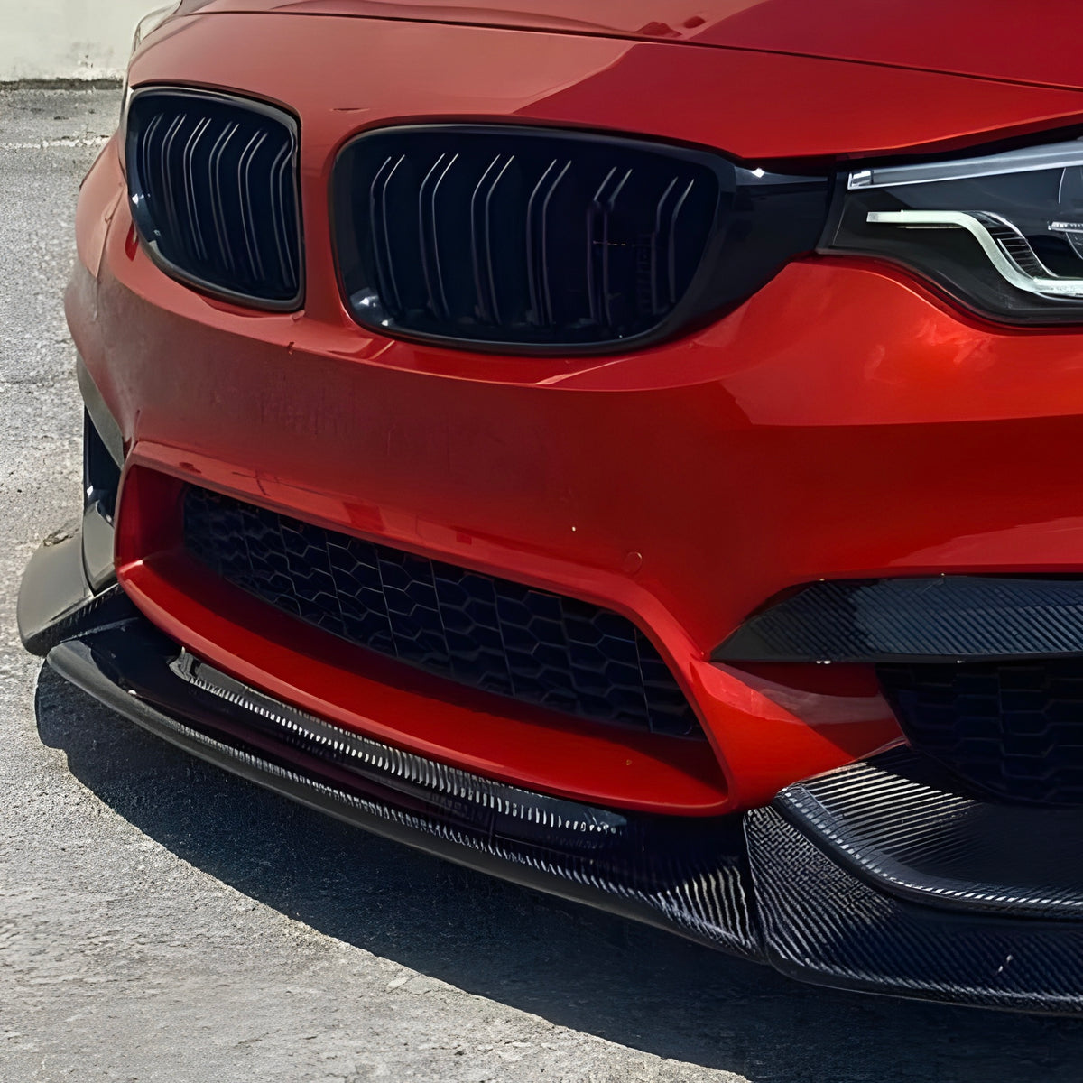 BMW F80 M3 Sedan Real Carbon Fiber Front Bumper Lip (1-Piece) - 'Venom ...
