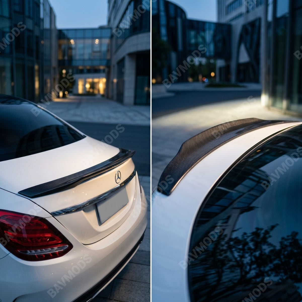 Mercedes-Benz W205 C-Class Sedan Real Carbon Fiber Rear Trunk Spoiler ...