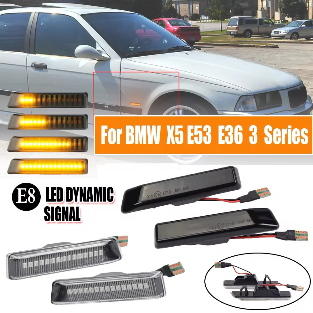 BMW 3 Series E36 Sequential LED Side Marker Turn Signal Pair (1996-1999) | Facelift LCI & M3 Models | E36 E53 X5