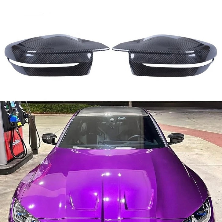 BMW 3 & 4 Series M3 Style Real Carbon Fiber Mirror Cap Cover Set | G20 G22 328i 330i 335i