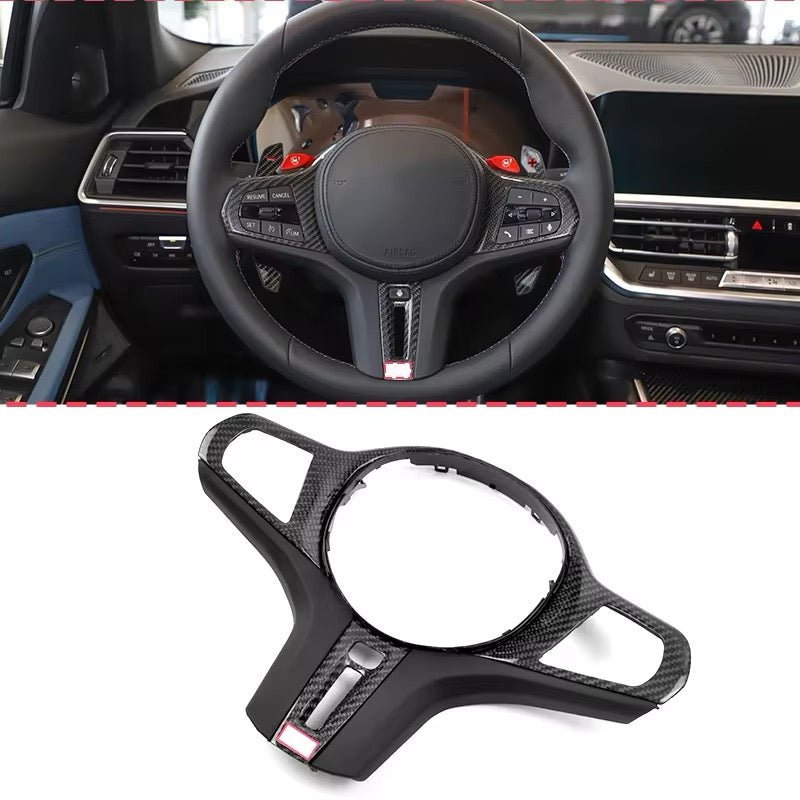 BMW 1 2 3 4 5 6 Series Carbon Fiber Steering Wheel Center Trim | G14 G15 G42 G20 G30 G32 G80 G01 F90 F98 X3M X4M