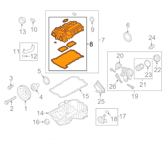 BMW 1 3 Series Replacement Engine Valvetronic Motor Gasket | N51 N52 Engine | E90 E91 E92 E93 E60 E81 Z4 X3 X5