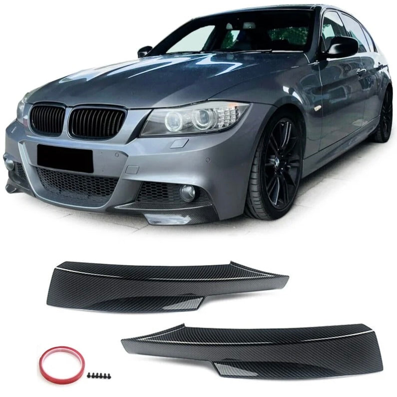 For BMW E90 M Tec 3 Series 2004 2005 2006 2007 2008 2009 2010 2011 2012 Front Bumper outlet Lip Splitter Flap Corner Piano Glossy Black