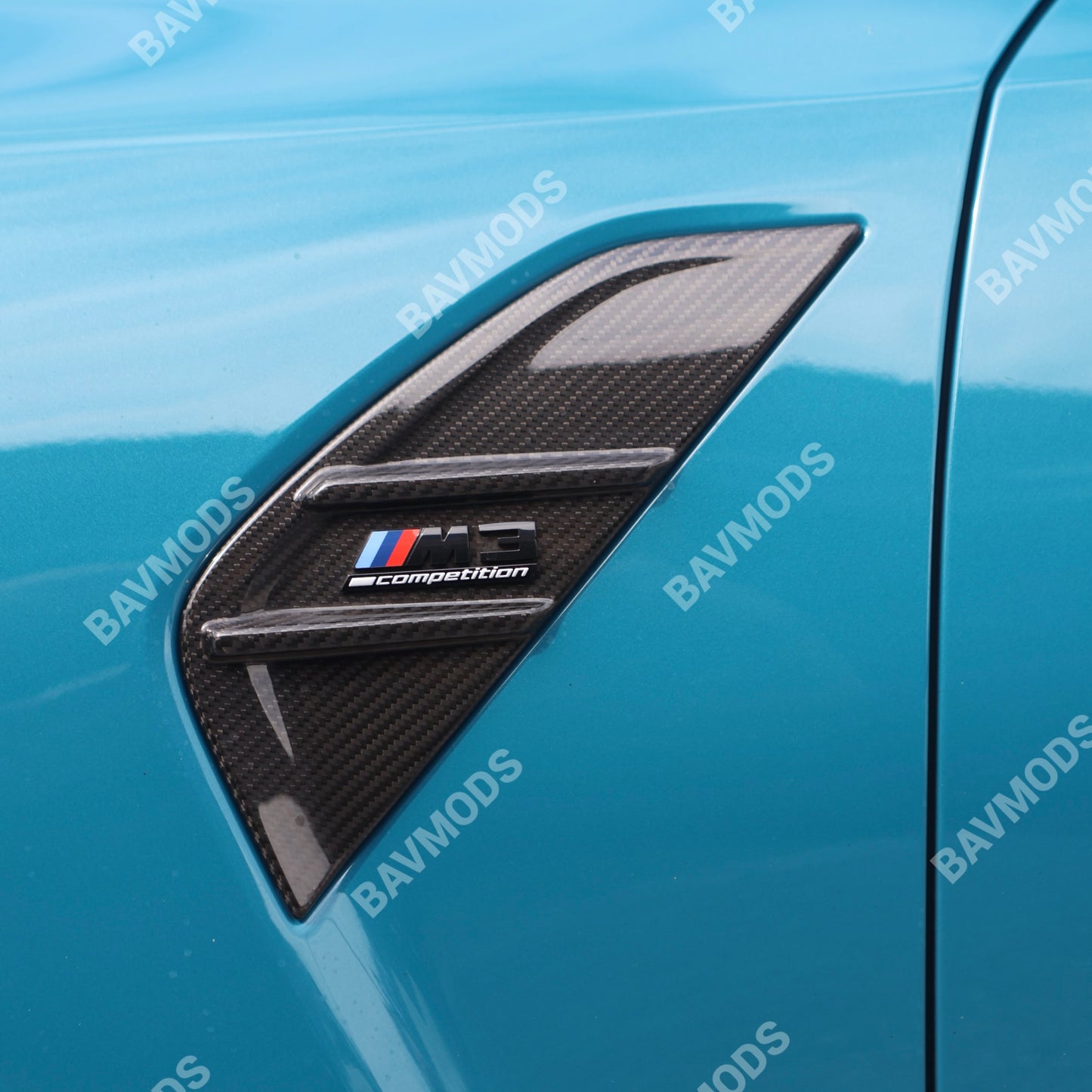 BMW G Series M3 Real Dry Carbon Fiber Fender Vent Replacement Covers (Predator Style) | fits G80 G82 G83 | Sedan, Coupe, Convertible