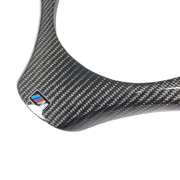 BMW 1 3 Series Sport Steering Wheel Carbon Fiber Trim | E-Chassis | E90 E91 E92 E93 E81 E82 E87 E88 328i 335i 128i 135i M3