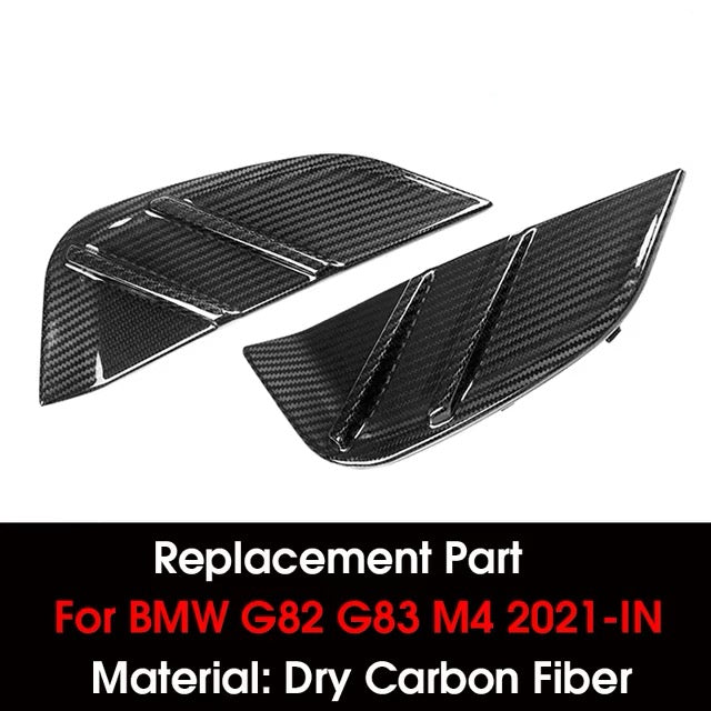 BMW G Series M3 Real Dry Carbon Fiber Fender Vent Replacement Covers (Predator Style) | fits G80 G82 G83 | Sedan, Coupe, Convertible