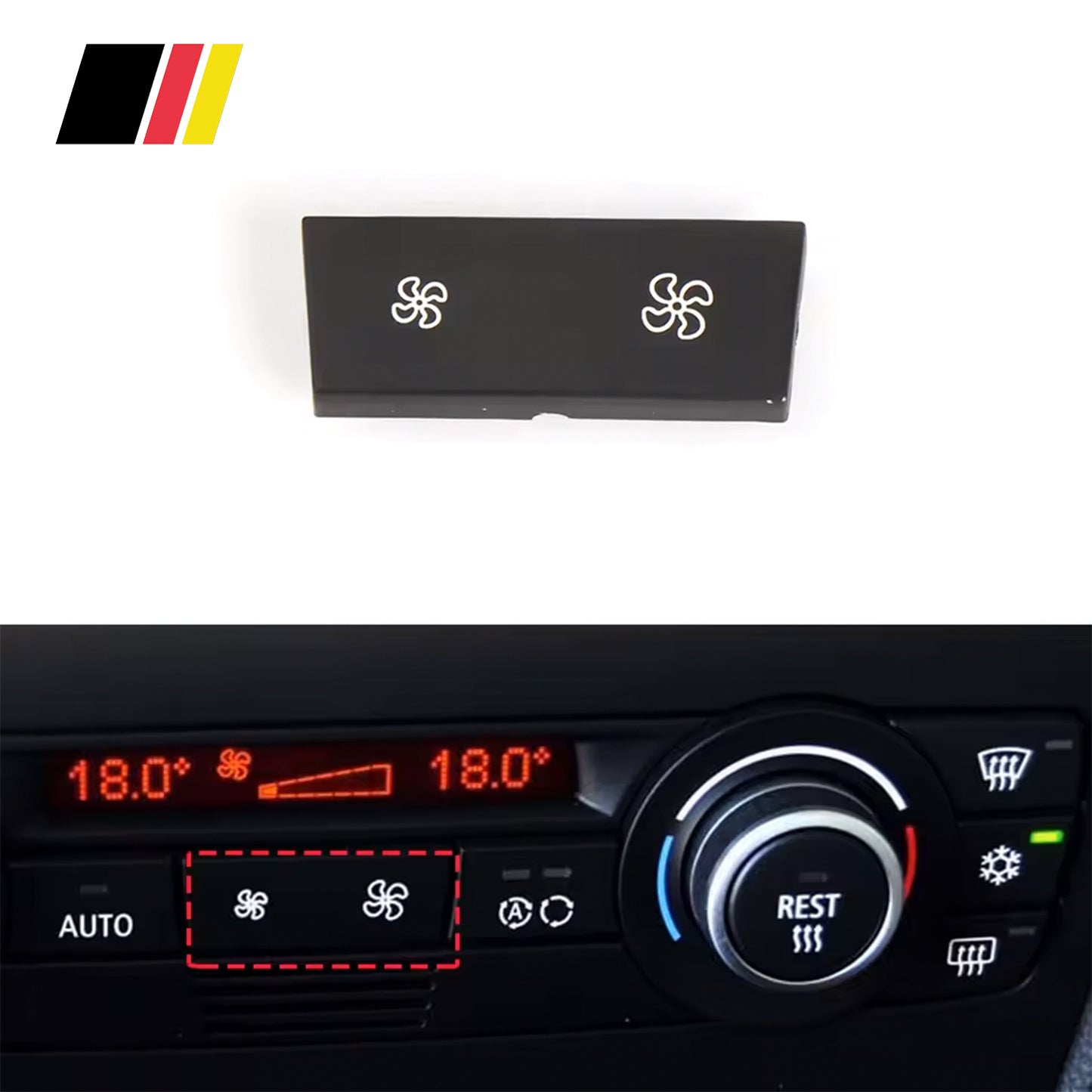 BMW 1 3 5 Series Air Conditioning AC Fan Control Button | Part No. 64119199260 | E90 E92 E93 E87 X1 E84 X3 F25 118 318i 320i 325i 330i 335i