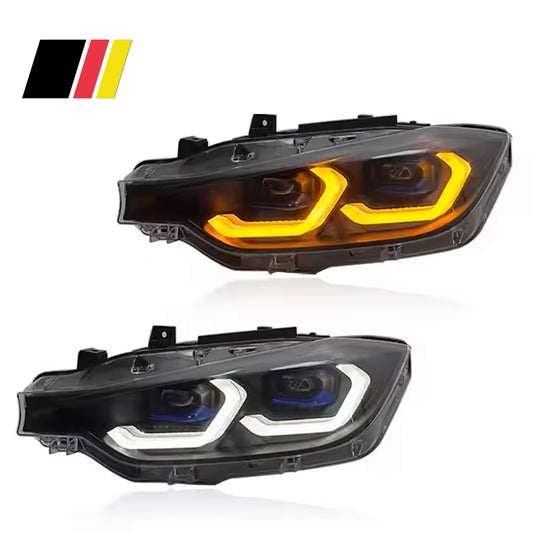 BMW 3 Series Sedan Upgraded 'D3MON' Halo LED Headlight Assemblies | F30 F35 328i 330i 335i 340i | F-Chassis 2012-2018