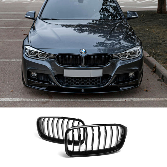 BMW 3 Series Sedan / Wagon Blackout Kidney Grilles | F30 F31 F35 | 320i 328i 330i 335i 340i