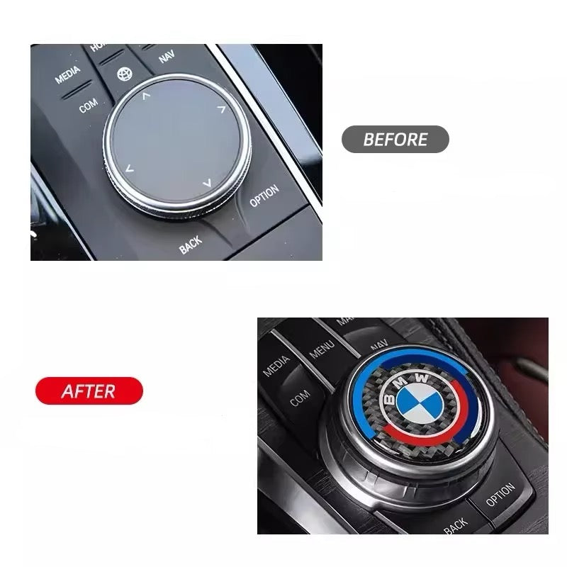 BMW F G Chassis Real Carbon Fiber Anniversary Style Multimedia iDrive Knob Cover | G12 G11 F07 G30 G32 F40 F44 F34 F30 F33 F36 G20 G22 G23 G26 F10 F25 F26