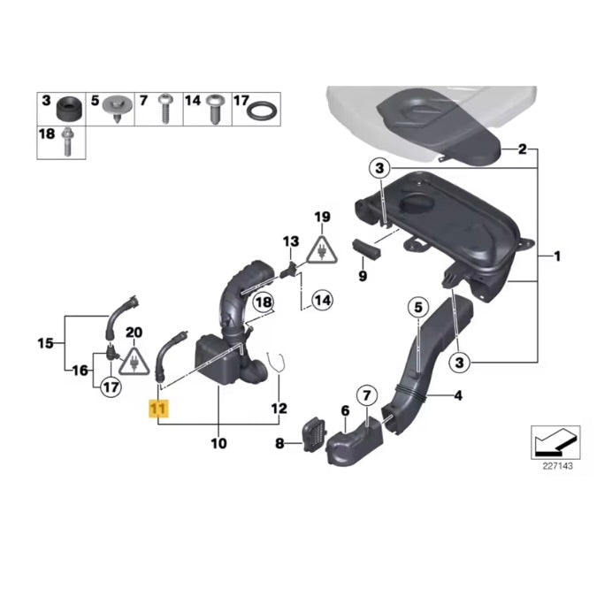 BMW 1 3 5 7 Series Air Intake Breather Hose | Part No. 13717803842 and 13717810772 | E81 E87 E90 N47 N57 F10 F01