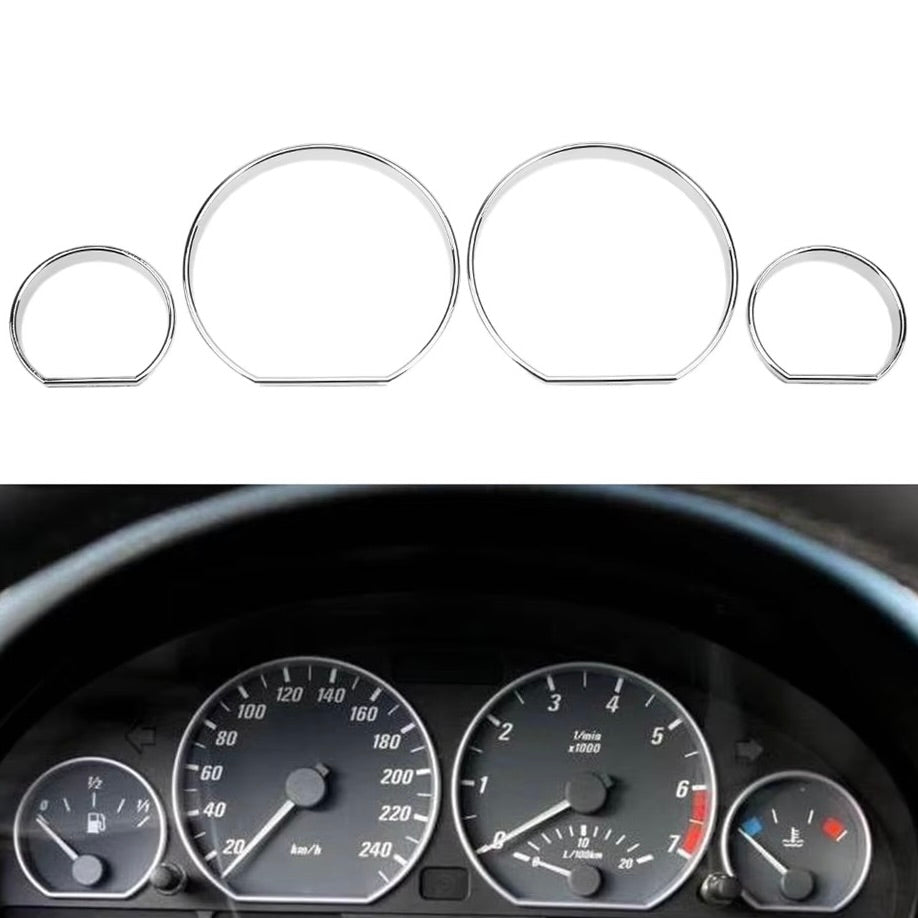 BMW 3 Series Upgraded Chrome Gauge Cluster Bezel Rings | E46 Coupe Sedan M3 1999-2006