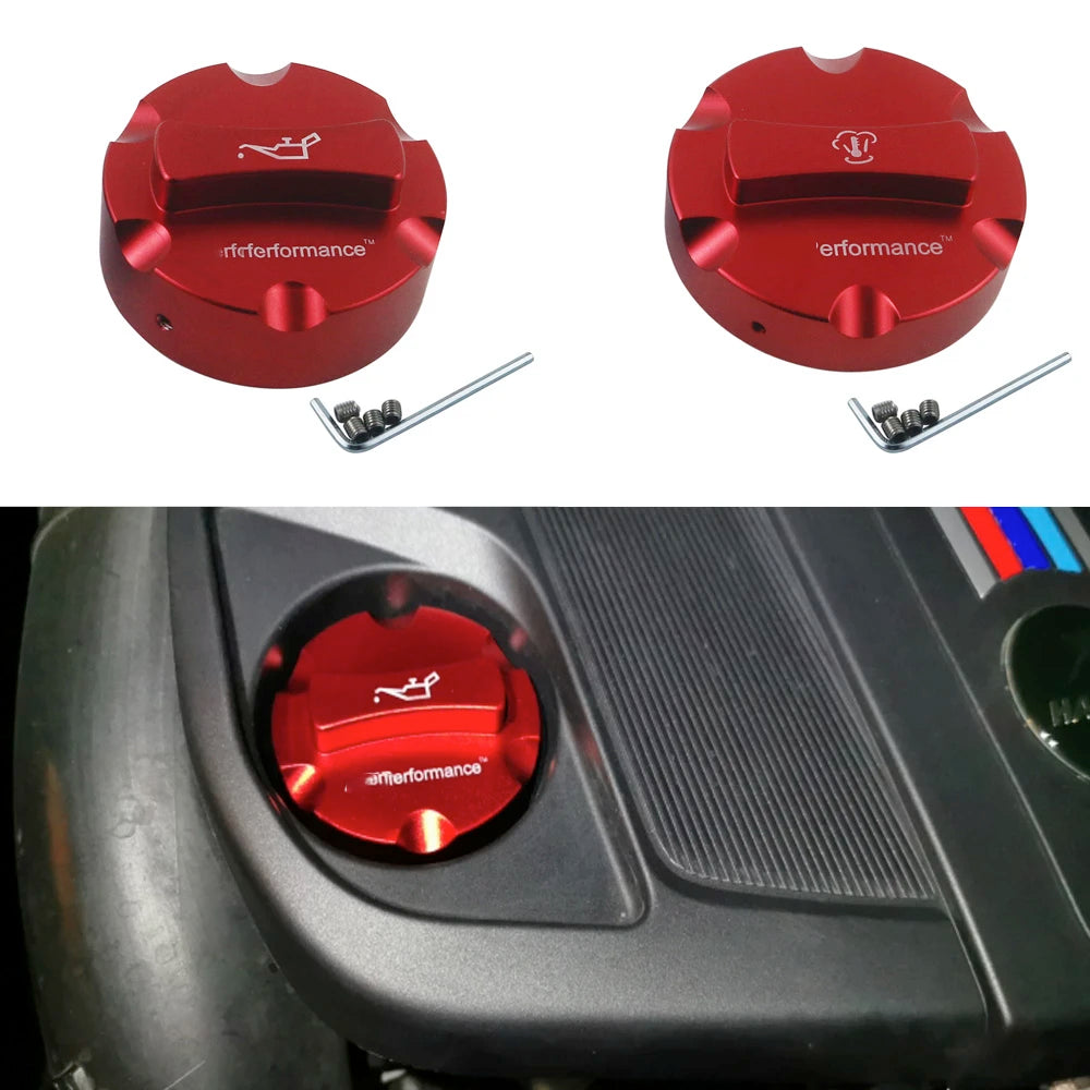 Upgraded Aluminum BMW Oil Filler Cap (Red)
