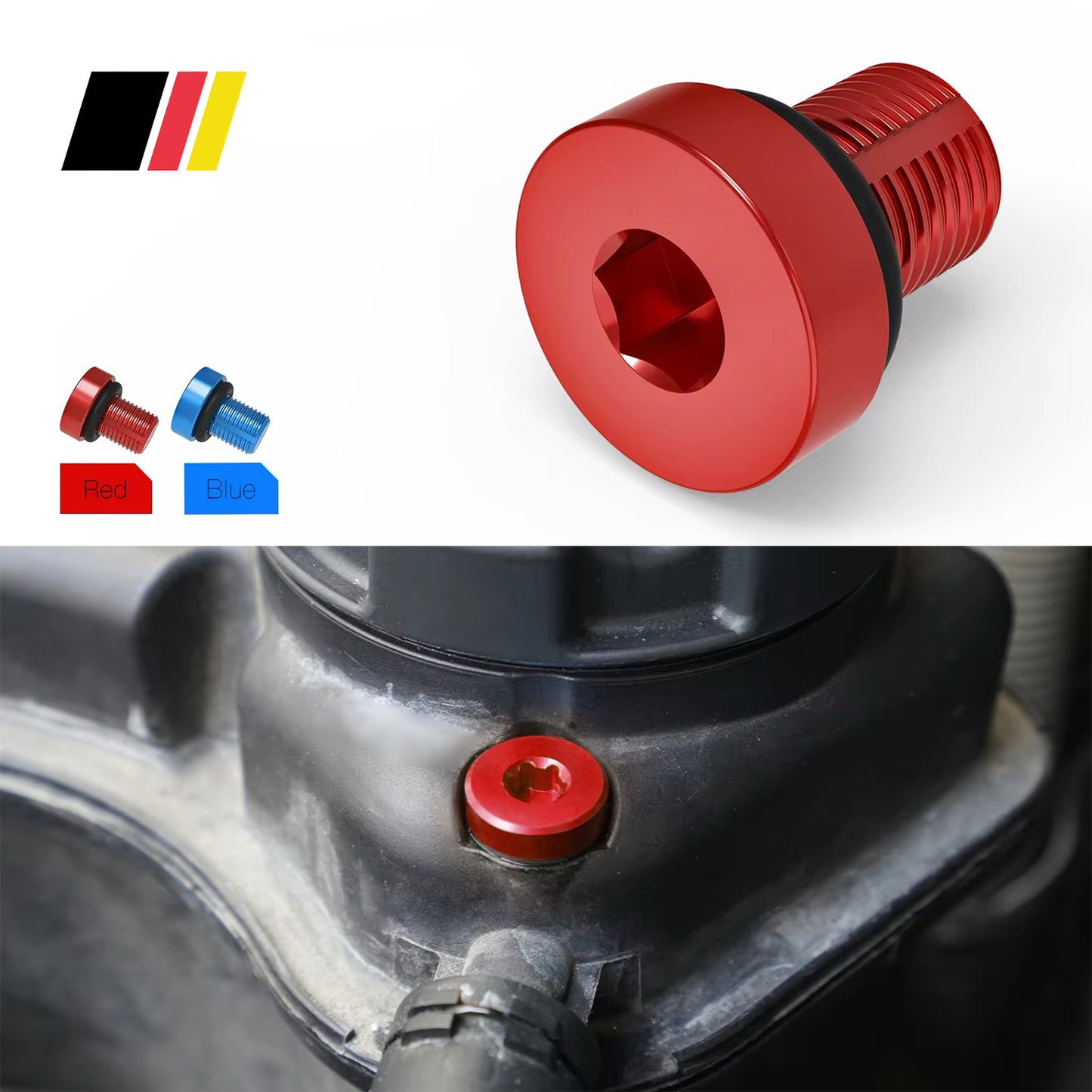 BMW 1 2 3 4 5 6 7 8 Series Upgraded Metal Expansion Tank Bleeder Screw | E82 E88 E90 E92 E93 F30 F32 F34 F87 F80 M3