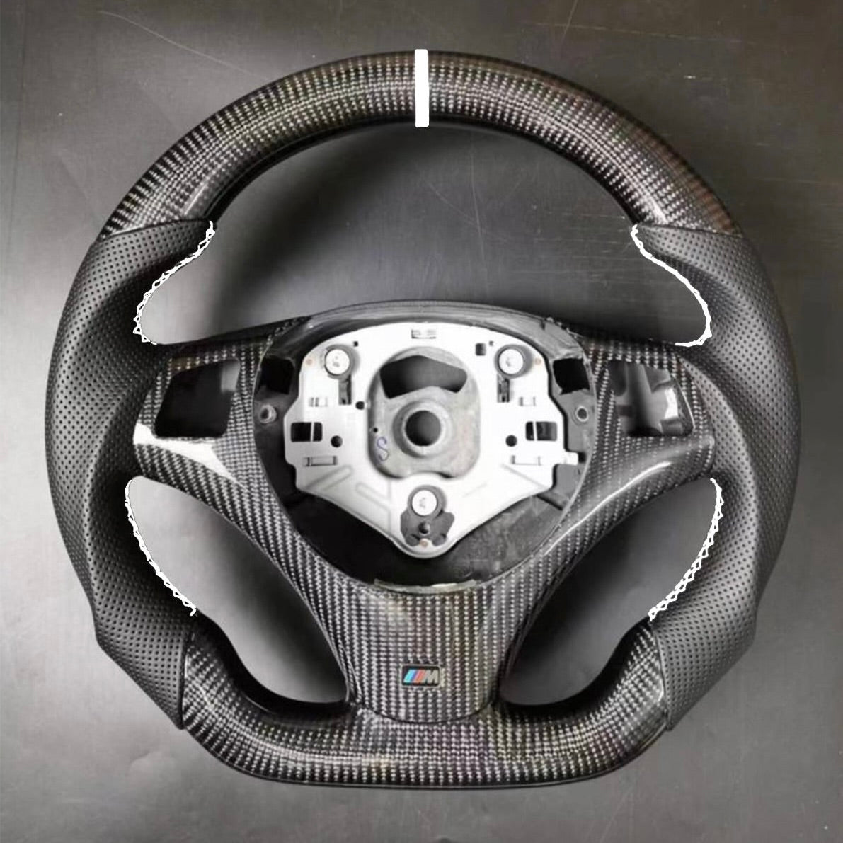 BMW 1 3 Series Flat-Bottom Carbon Fiber Steering Wheel (with Paddle Holes) | E81 E82 E87 E88 E90 E91 E92 E93 M3