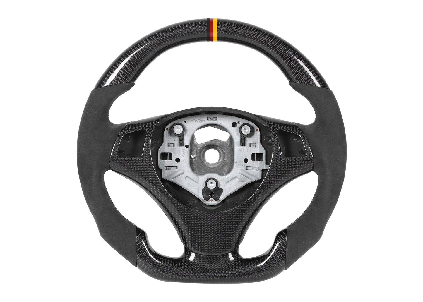 BMW E90 E92 Flat-Bottom Carbon Fiber/Alacantara Steering Wheel (W/ PADDLE HOLES)