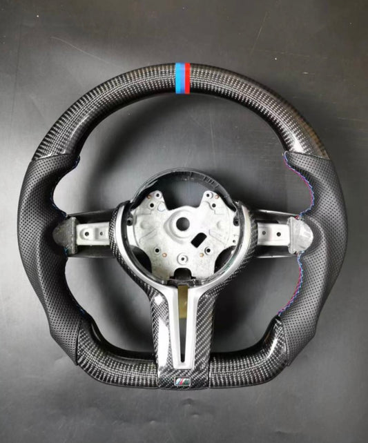 BMW M2 M3 M4 Flat-Bottom Carbon Fiber Steering Wheel (W/ PADDLE HOLES)