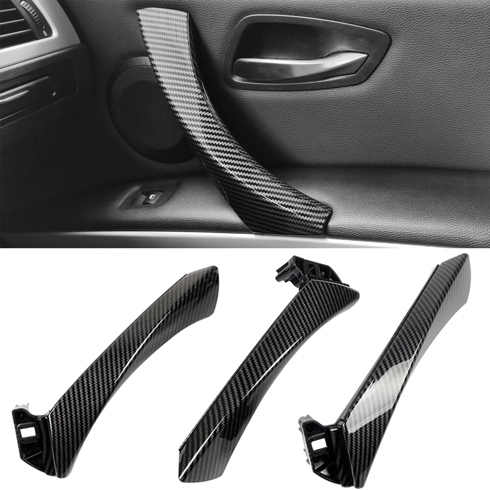 For BMW E90 E91 Left Side Interior Door Handle – Inner Handle Trim Black (Front/Rear)