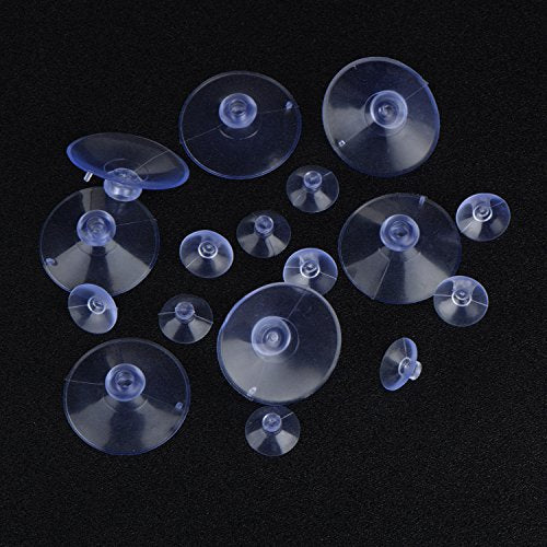 Whaline 30 Packs Suction Cup Plastic Sucker Pads Without Hooks, Clear, 3 Size, 45 mm, 30 mm, 20 mm