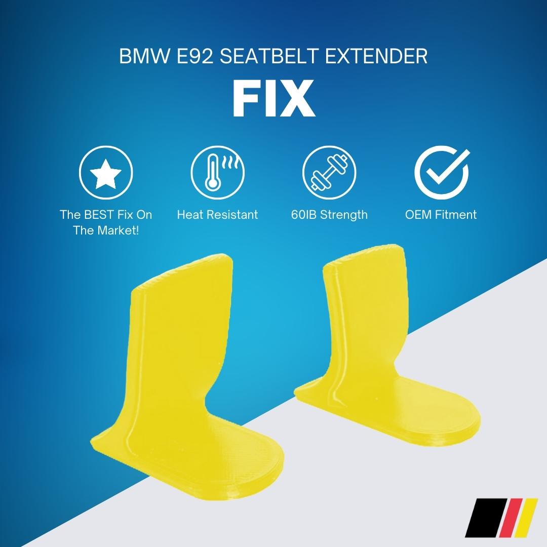 Bmw e92 seat belt extender clearance fix