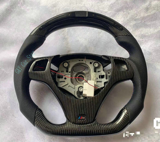 BMW E90 E92 Flat Bottom LED-Screen Carbon Fiber Steering Wheel